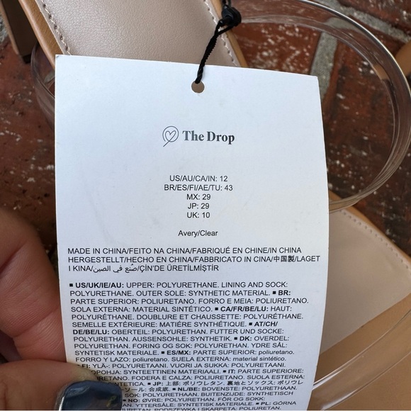 The Drop Women's Size 12 Avery Clear Tan Heeled Sandal Shoes - Picture 7 of 7